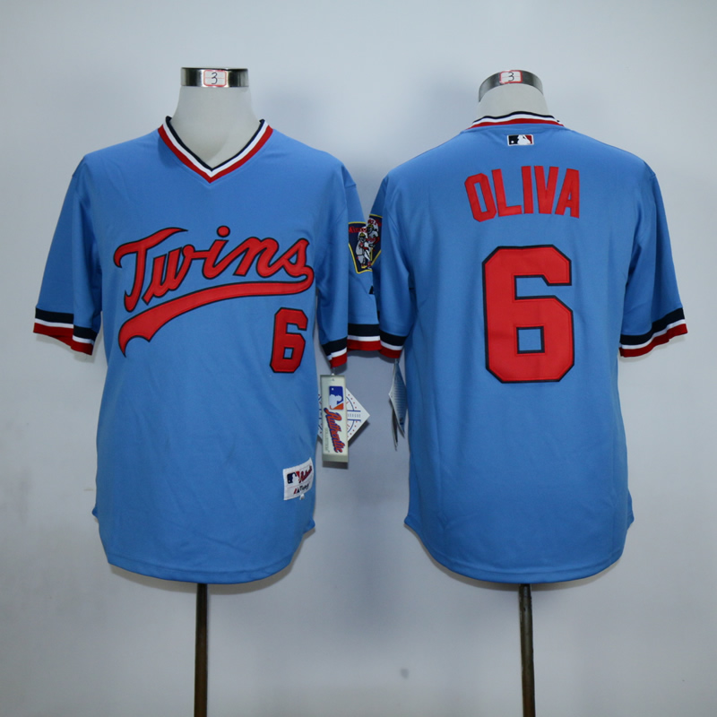 Men Minnesota Twins 6 Oliva Blue Throwback MLB Jerseys